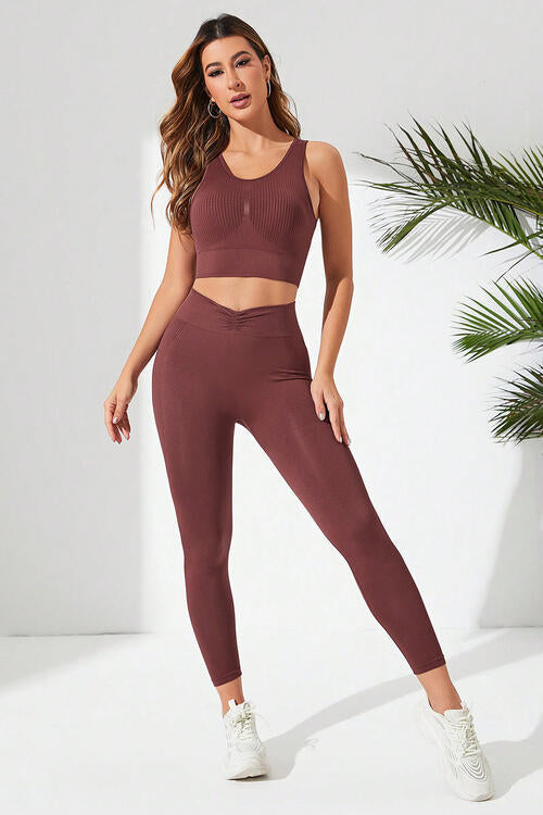Ribbed Tank and Active Leggings Set Print on any thing USA/STOD clothes
