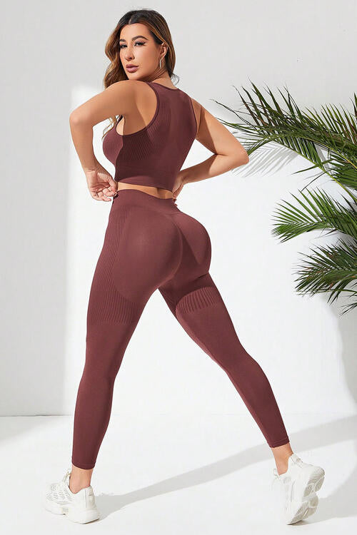 Ribbed Tank and Active Leggings Set Print on any thing USA/STOD clothes