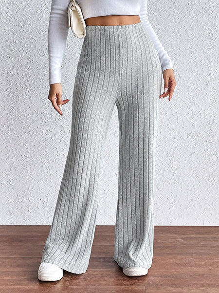 Ribbed Wide Leg Long Pants Print on any thing USA/STOD clothes