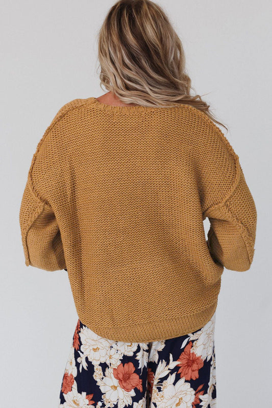 Round Neck Dropped Shoulder Sweater Print on any thing USA/STOD clothes