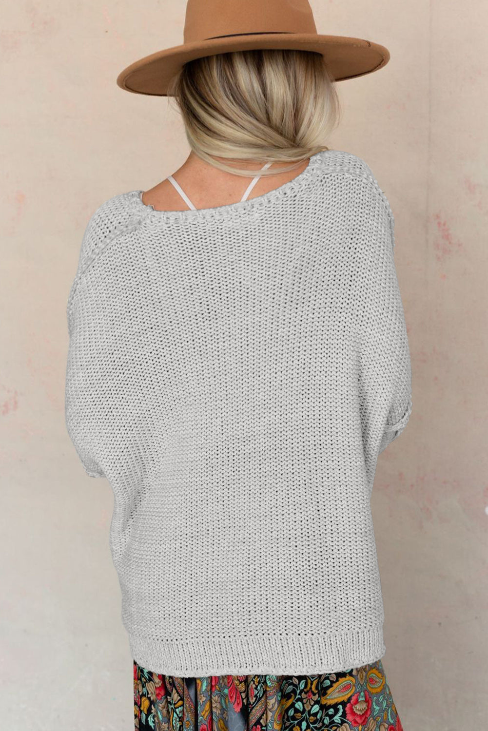 Round Neck Dropped Shoulder Sweater Print on any thing USA/STOD clothes