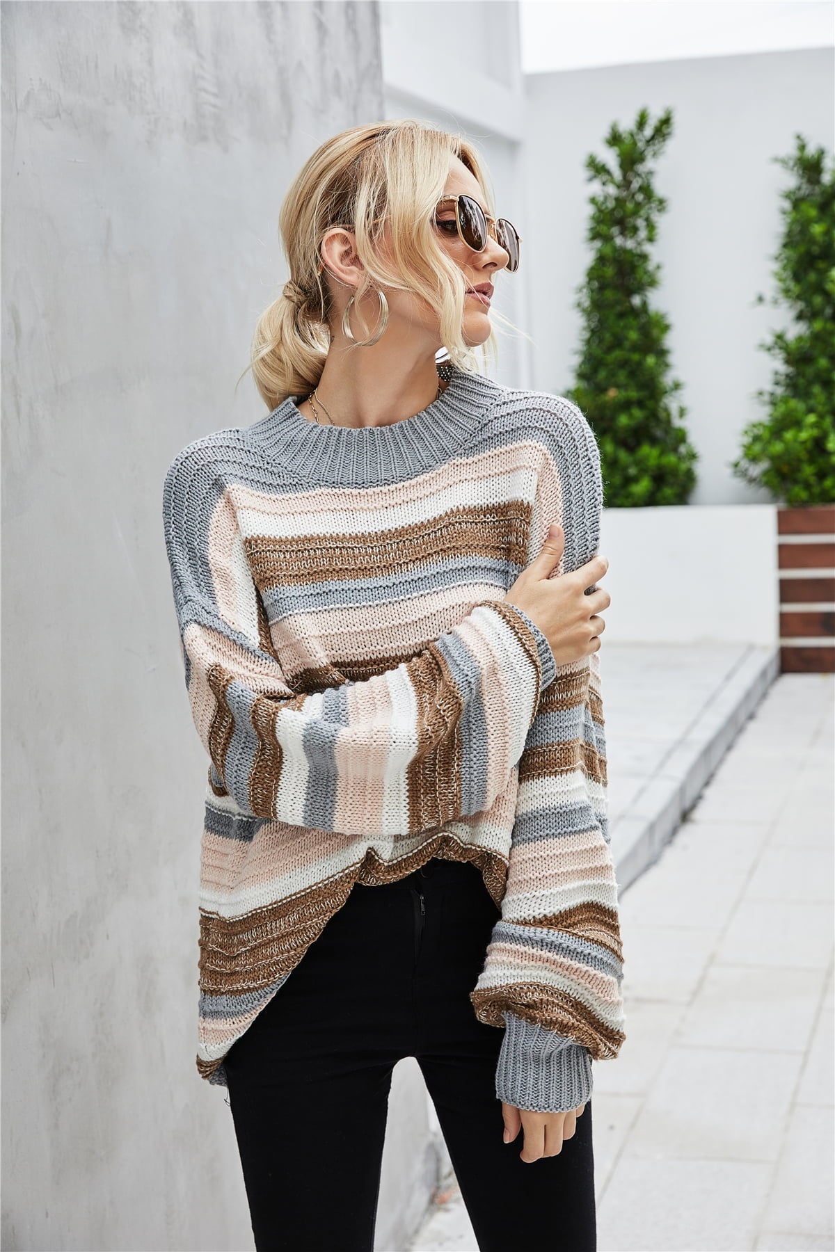 Round Neck Dropped Shoulder Sweater Print on any thing USA/STOD clothes