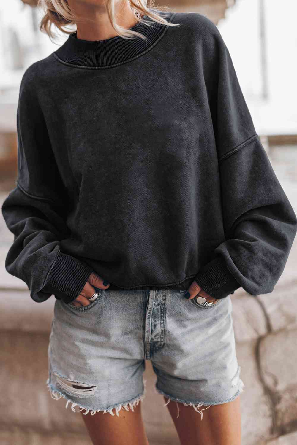 Round Neck Dropped Shoulder Sweatshirt Print on any thing USA/STOD clothes
