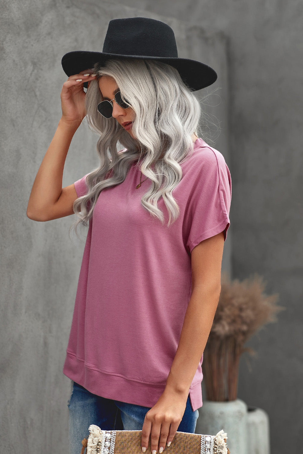 Round Neck Short Sleeve Solid Color Tee Print on any thing USA/STOD clothes