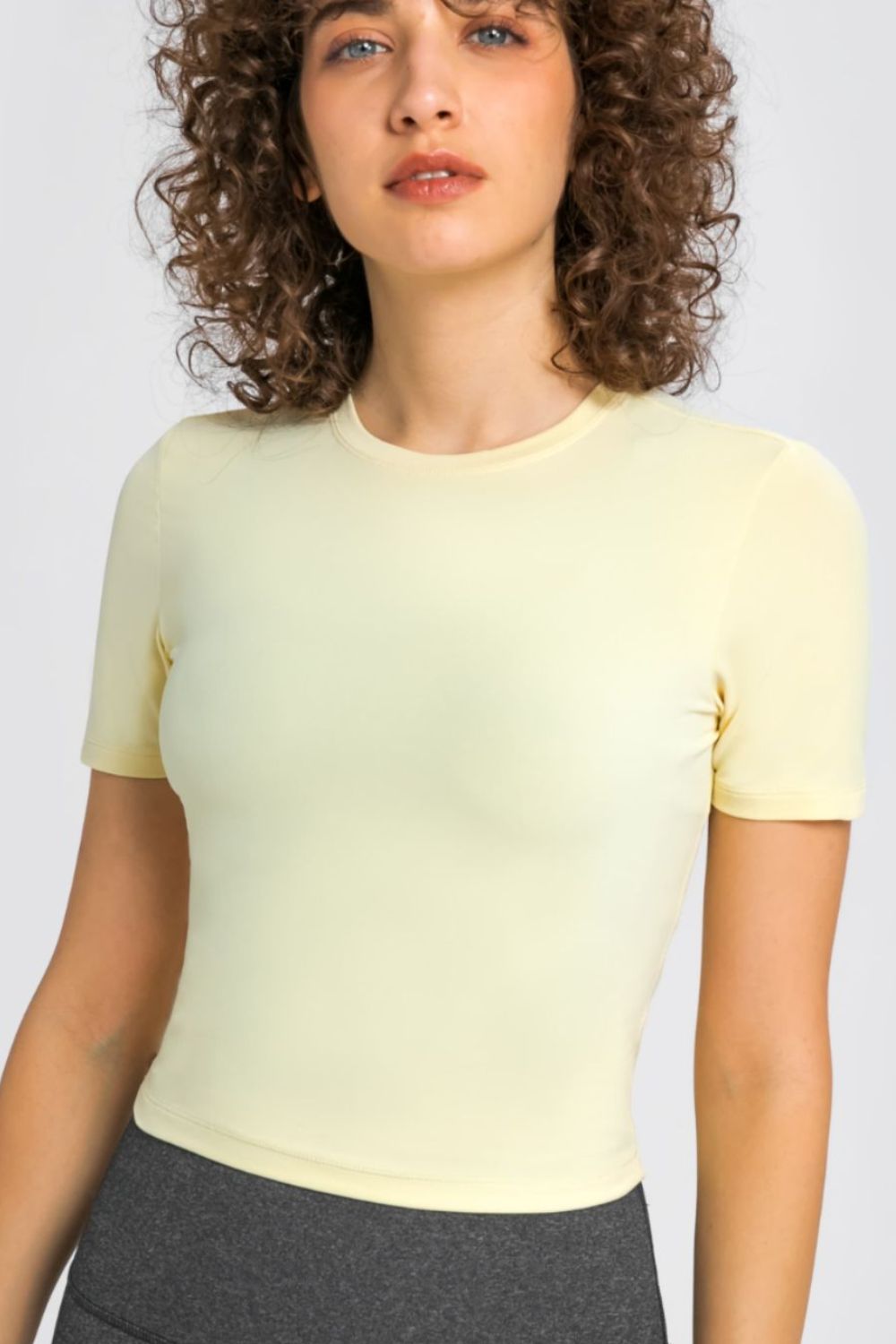 Round Neck Short Sleeve Yoga Tee Print on any thing USA/STOD clothes