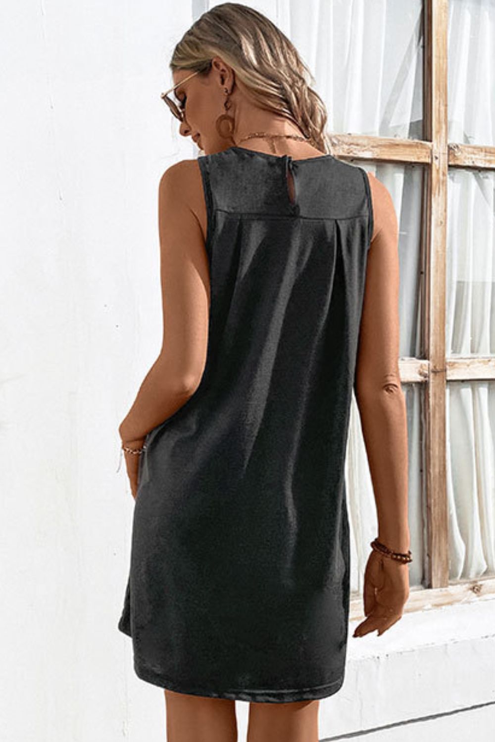 Round Neck Sleeveless Mini Dress Print on any thing USA/STOD clothes