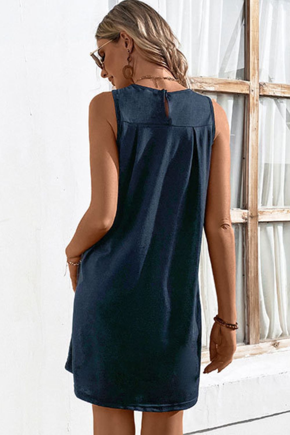 Round Neck Sleeveless Mini Dress Print on any thing USA/STOD clothes