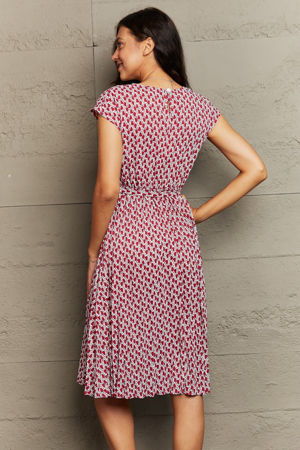 Round Neck Tie Waist Dress Print on any thing USA/STOD clothes