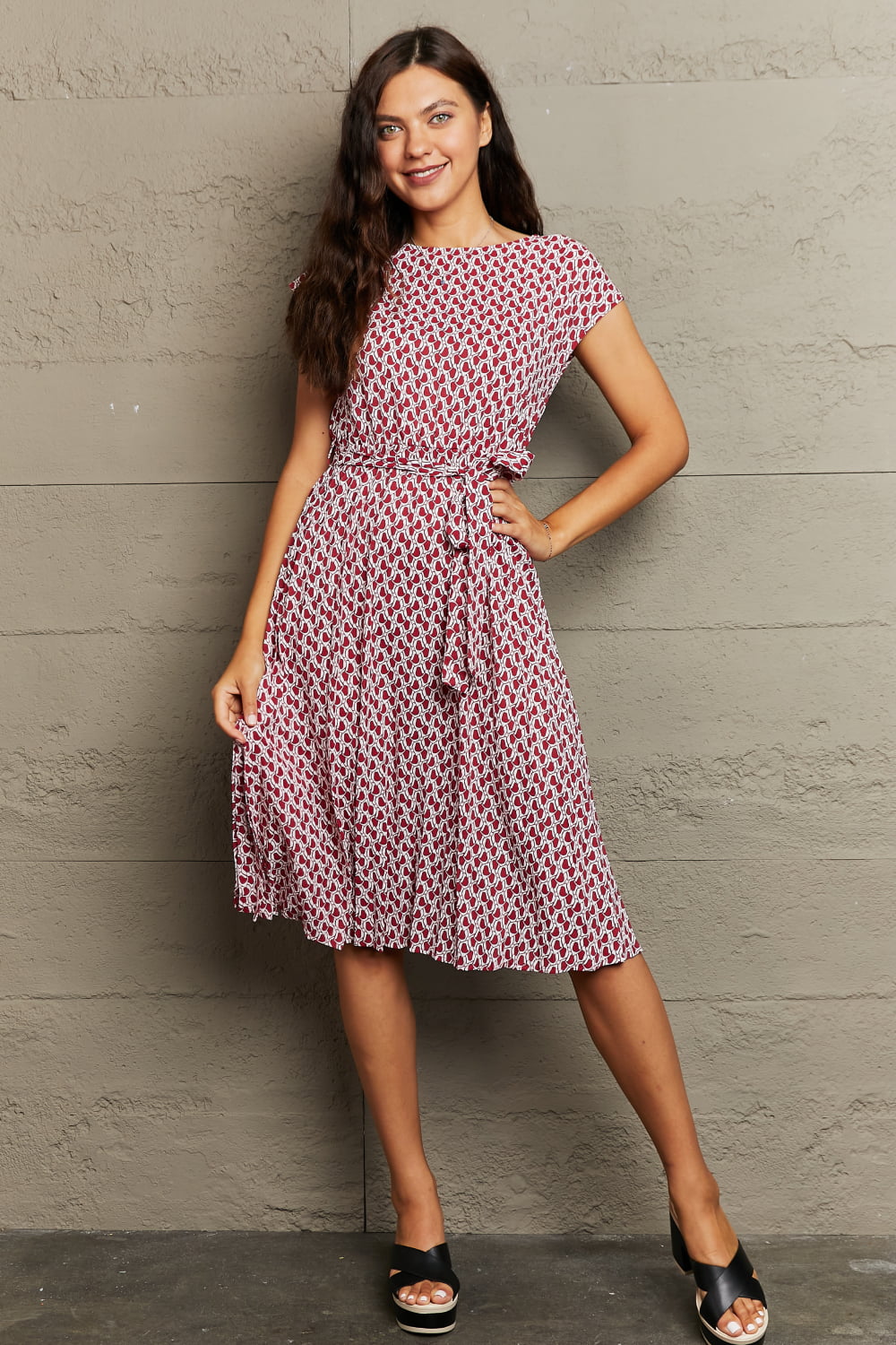 Round Neck Tie Waist Dress Print on any thing USA/STOD clothes