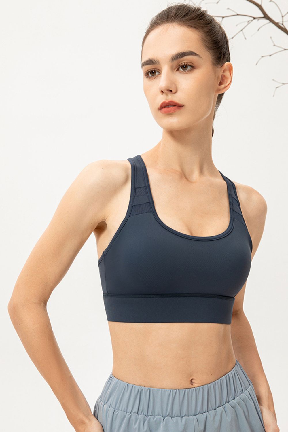 Scoop Neck Long Sports Bra Print on any thing USA/STOD clothes