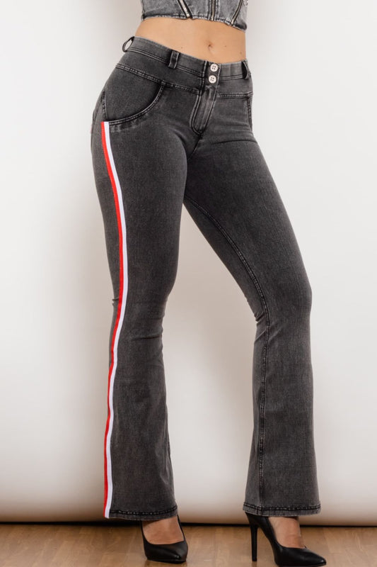 Side Stripe Bootcut Jeans Print on any thing USA/STOD clothes
