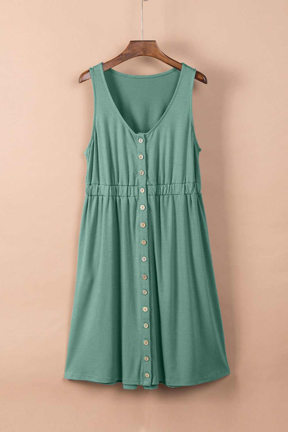 Sleeveless Button Down Mini Dress Print on any thing USA/STOD clothes