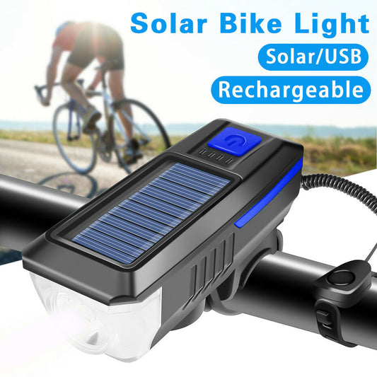 Solar Powered Rechargeable LED Bicycle Headlight Print on any thing USA/STOD clothes