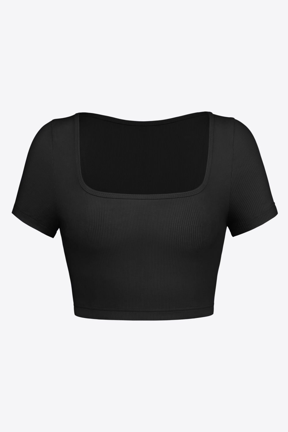 Square Neck Ribbed Crop Top Print on any thing USA/STOD clothes