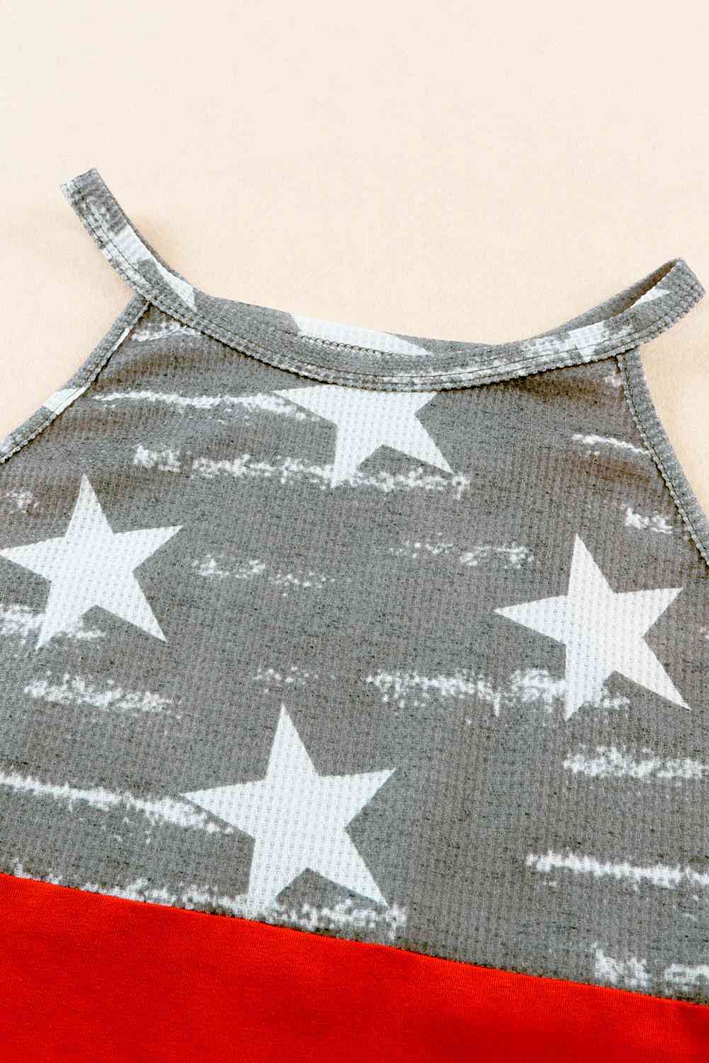 Star and Stripe Color Block Curved Hem Tank Print on any thing USA/STOD clothes