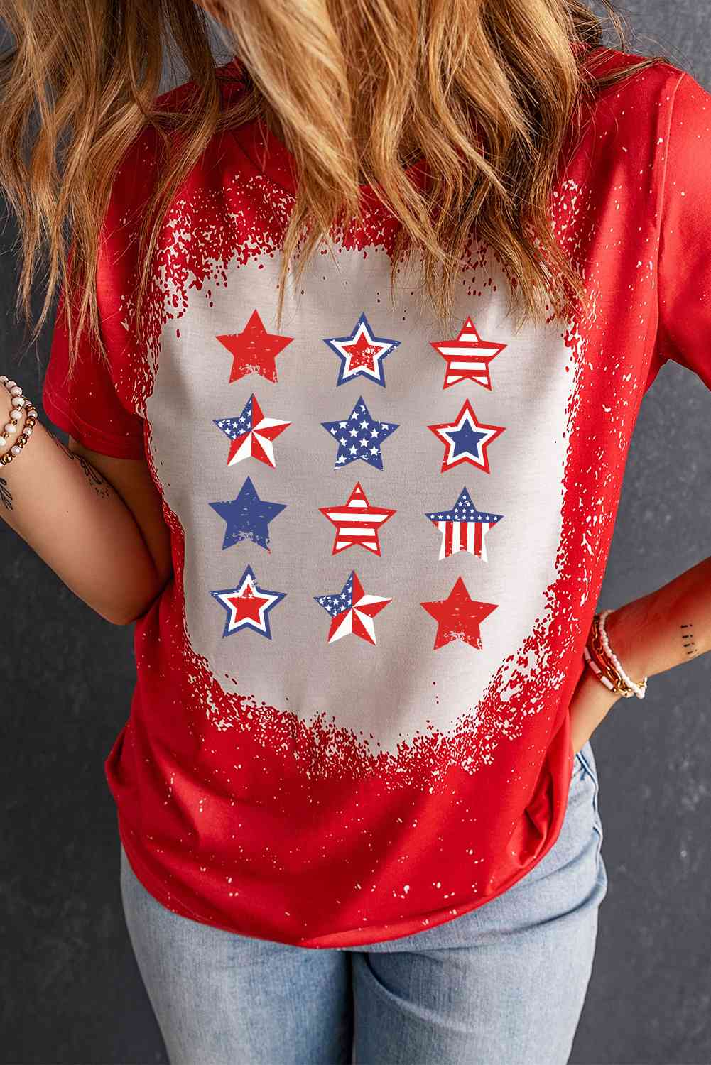 Star and Stripe Graphic Short Sleeve Tee Print on any thing USA/STOD clothes