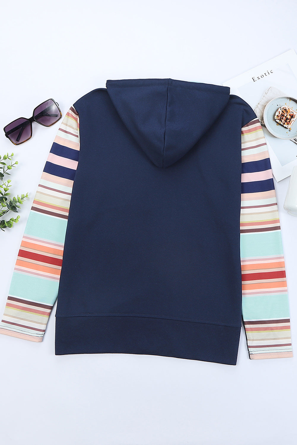 Striped Color Block Zip Up Jacket Print on any thing USA/STOD clothes