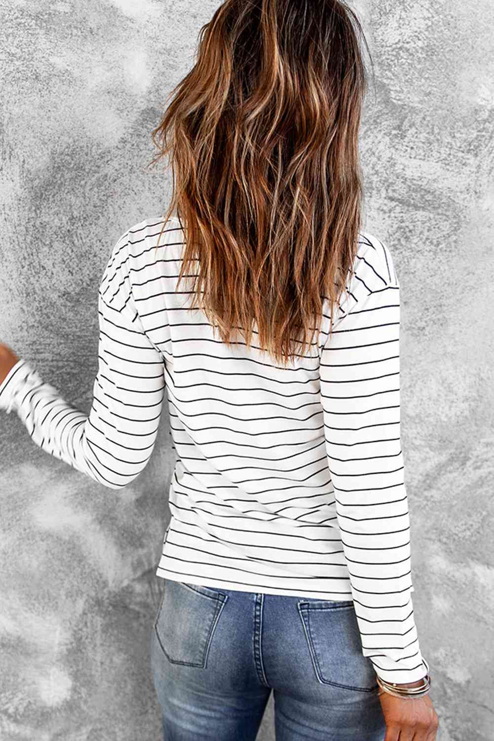 Striped Long Sleeve T-Shirt Print on any thing USA/STOD clothes