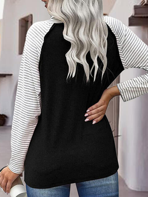 Striped Turtleneck Long Sleeve T-Shirt Print on any thing USA/STOD clothes