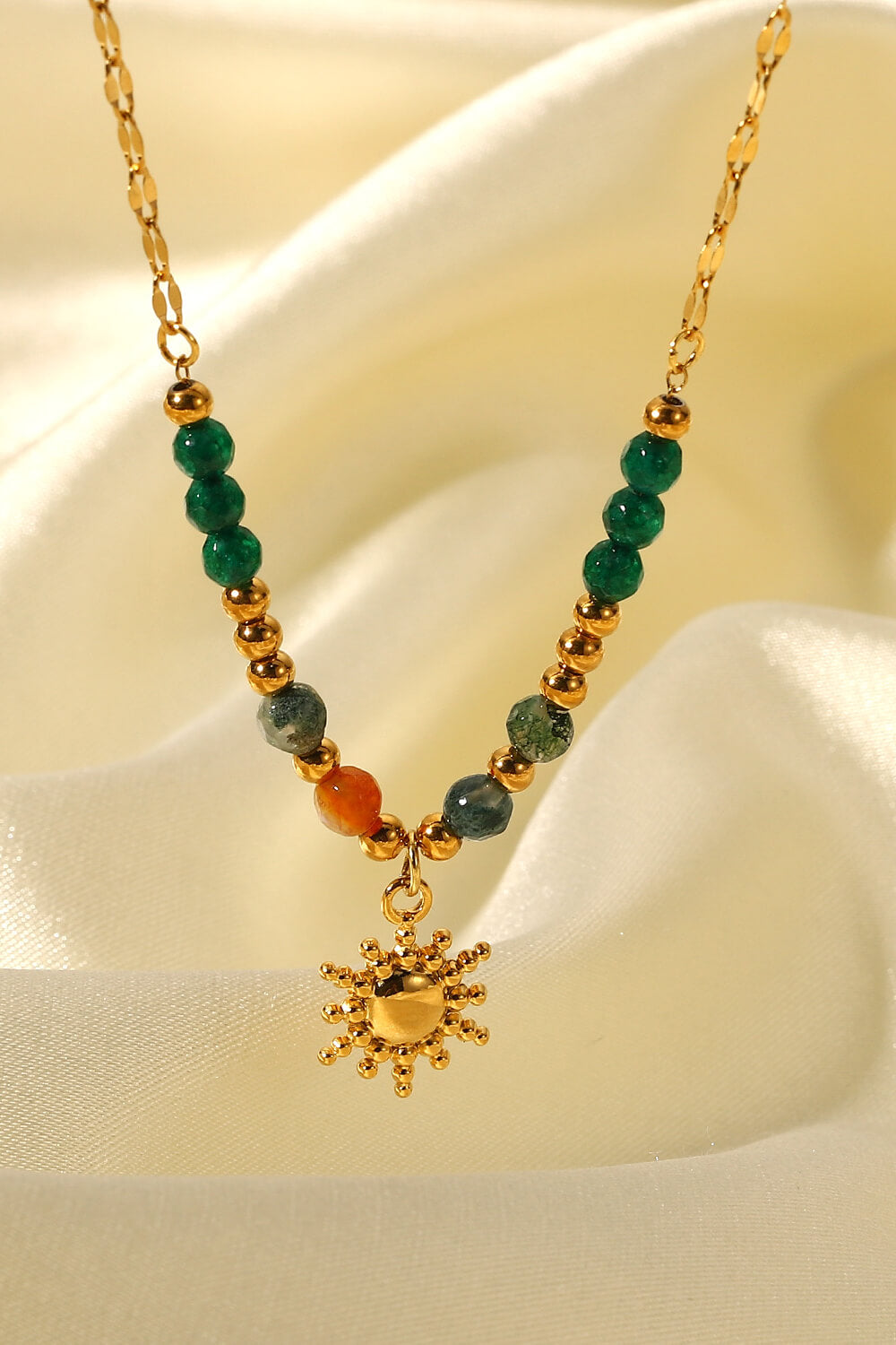 Sun Pendant Natural Stone Necklace Print on any thing USA/STOD clothes