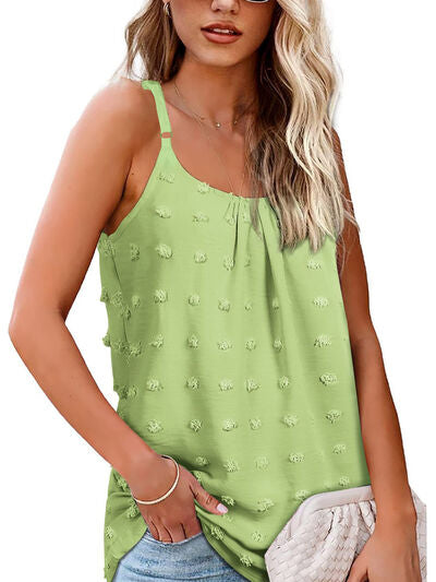 Swiss Dot Scoop Neck Cami Print on any thing USA/STOD clothes