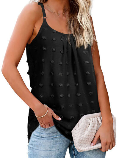 Swiss Dot Scoop Neck Cami Print on any thing USA/STOD clothes