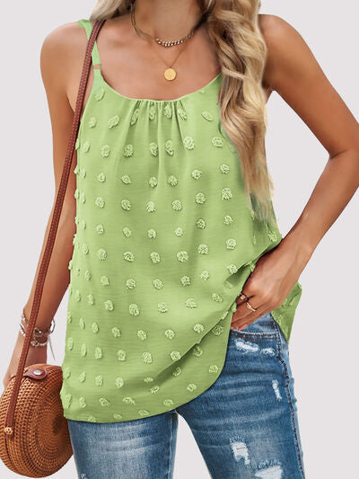 Swiss Dot Scoop Neck Cami Print on any thing USA/STOD clothes