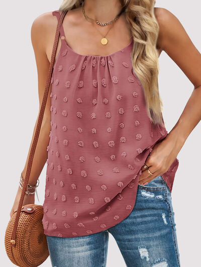 Swiss Dot Scoop Neck Cami Print on any thing USA/STOD clothes