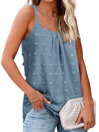 Swiss Dot Scoop Neck Cami Print on any thing USA/STOD clothes