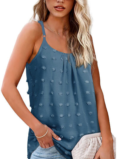 Swiss Dot Scoop Neck Cami Print on any thing USA/STOD clothes