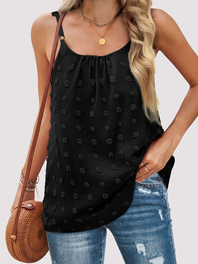 Swiss Dot Scoop Neck Cami Print on any thing USA/STOD clothes