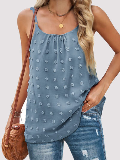 Swiss Dot Scoop Neck Cami Print on any thing USA/STOD clothes