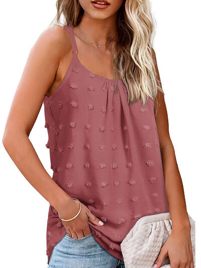 Swiss Dot Scoop Neck Cami Print on any thing USA/STOD clothes