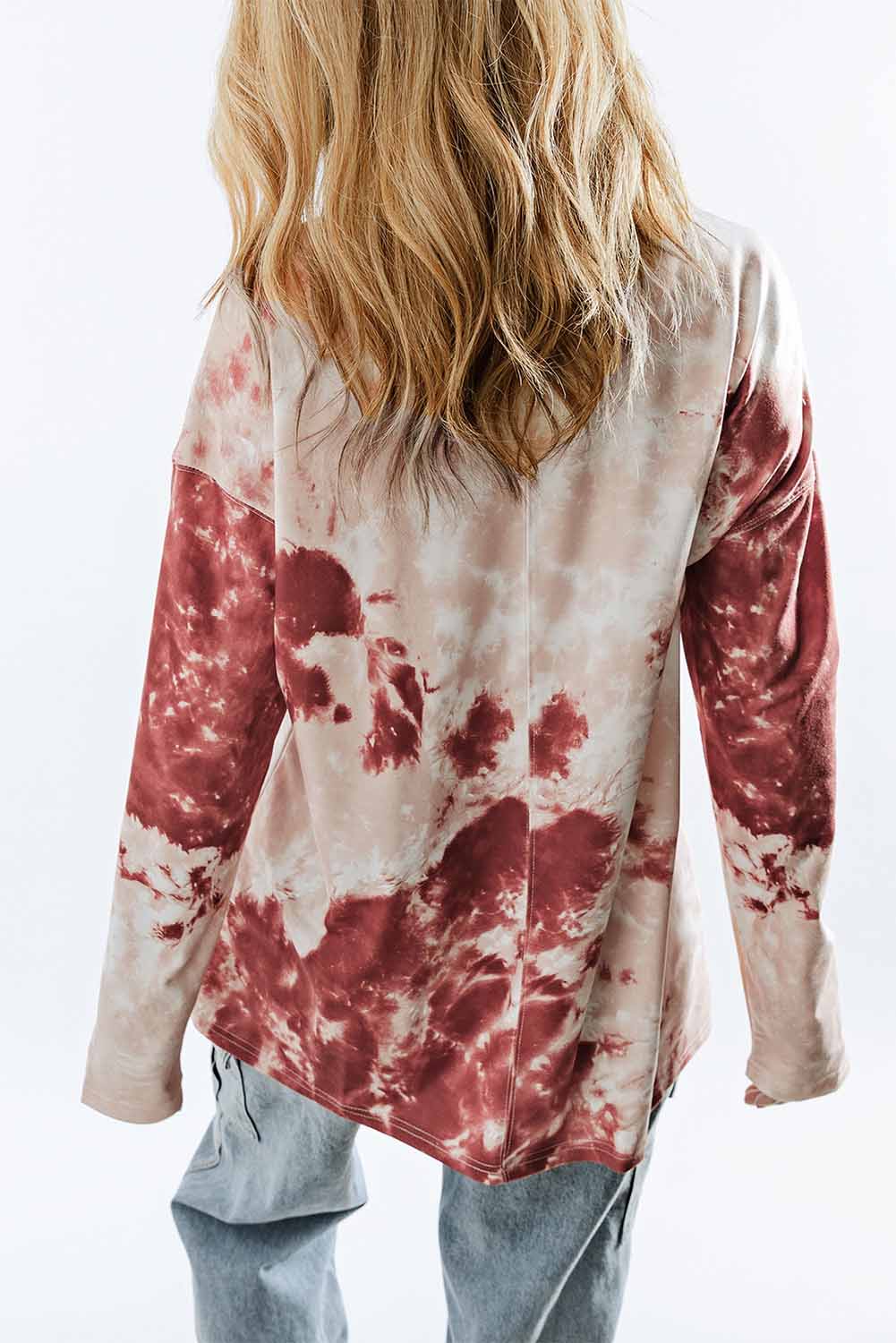 Tie-Dye Dropped Shoulder Top Print on any thing USA/STOD clothes
