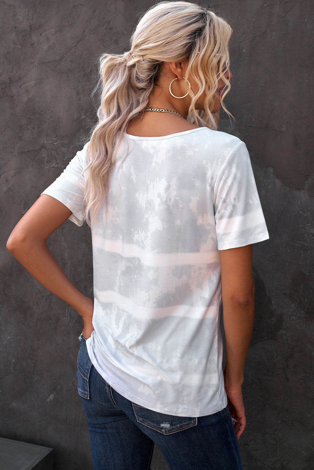 Tie-Dye Henley T-Shirt Print on any thing USA/STOD clothes