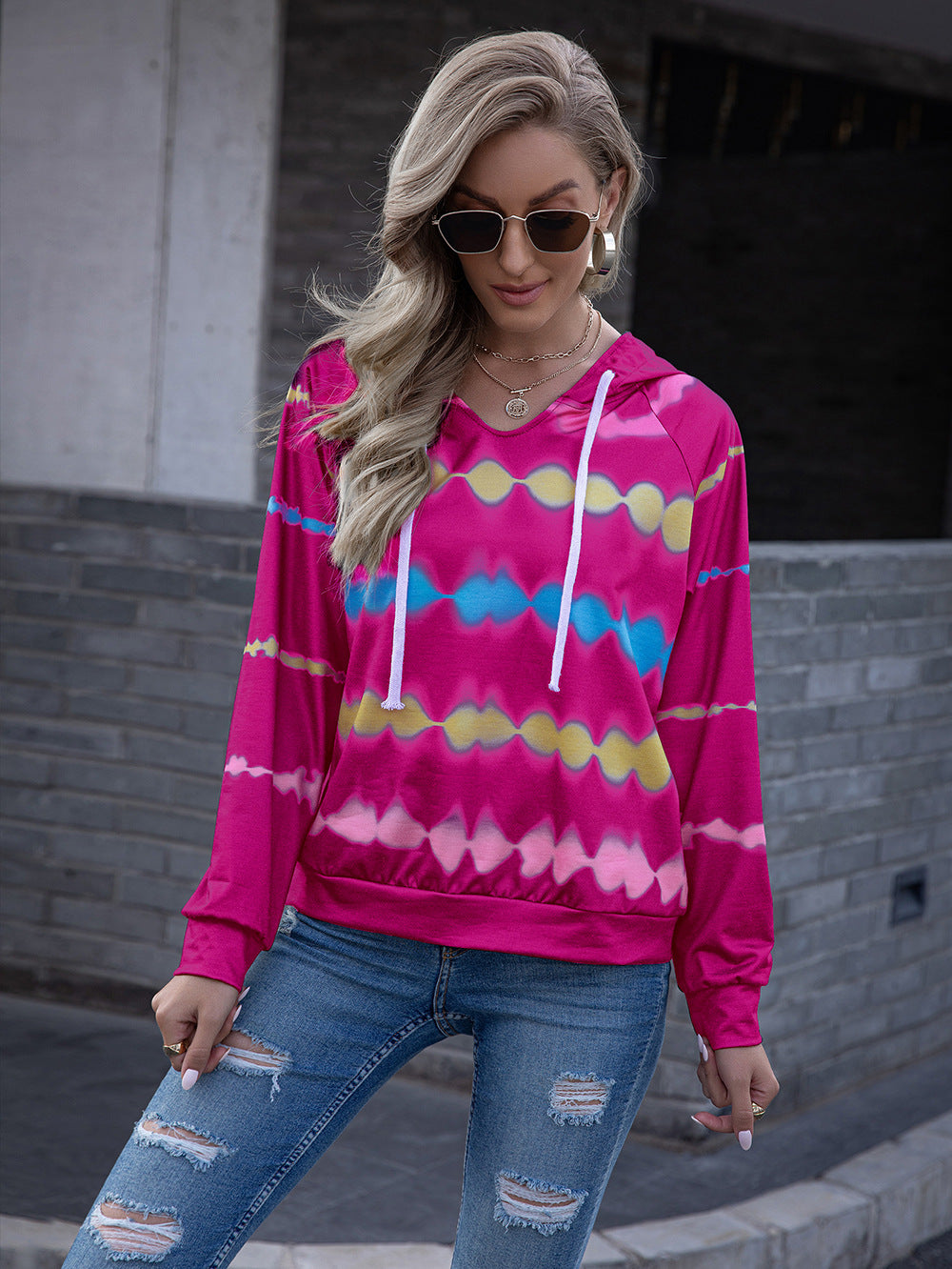 Tie Dye Raglan Sleeve Hoodie Print on any thing USA/STOD clothes