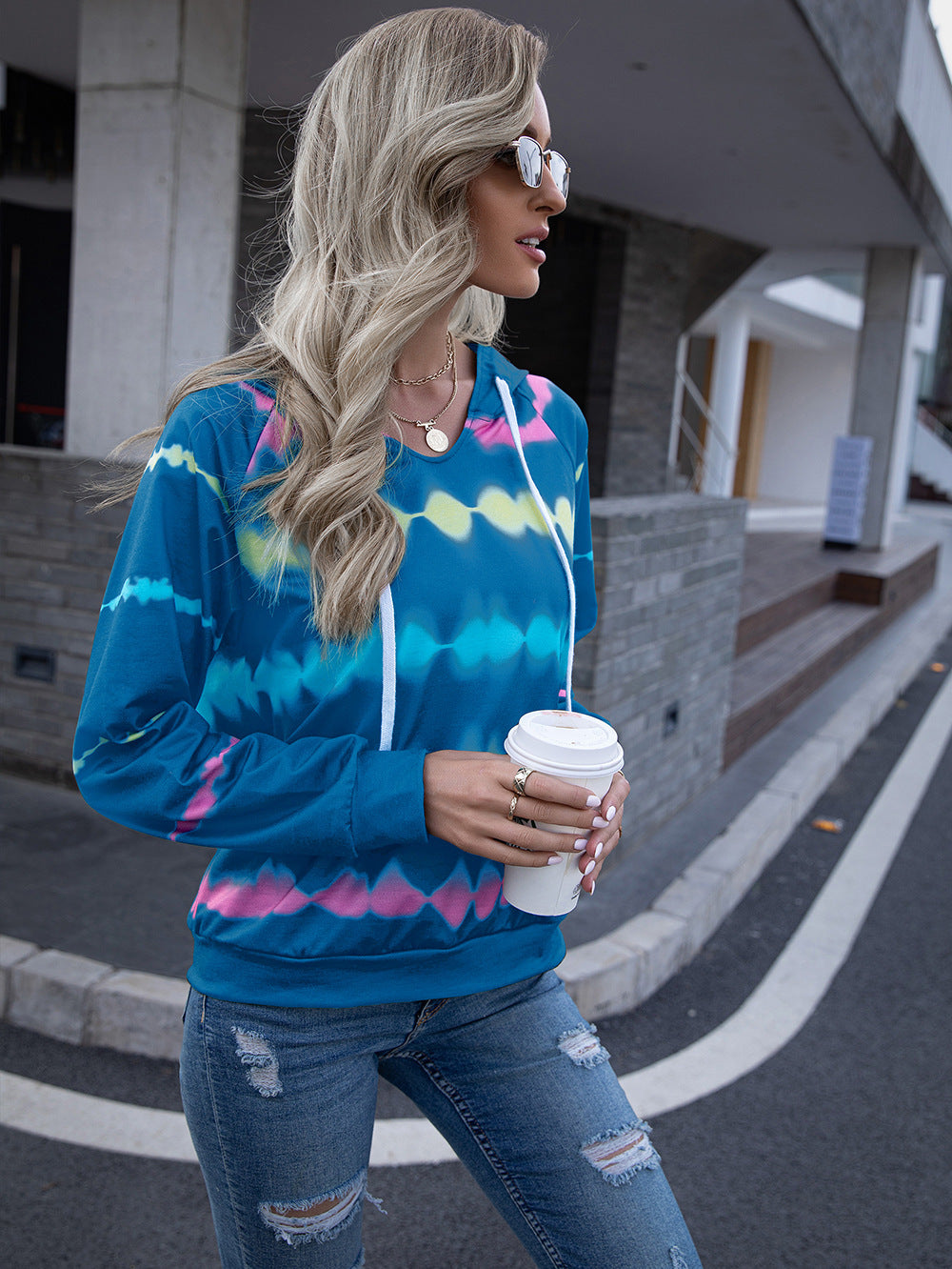 Tie Dye Raglan Sleeve Hoodie Print on any thing USA/STOD clothes