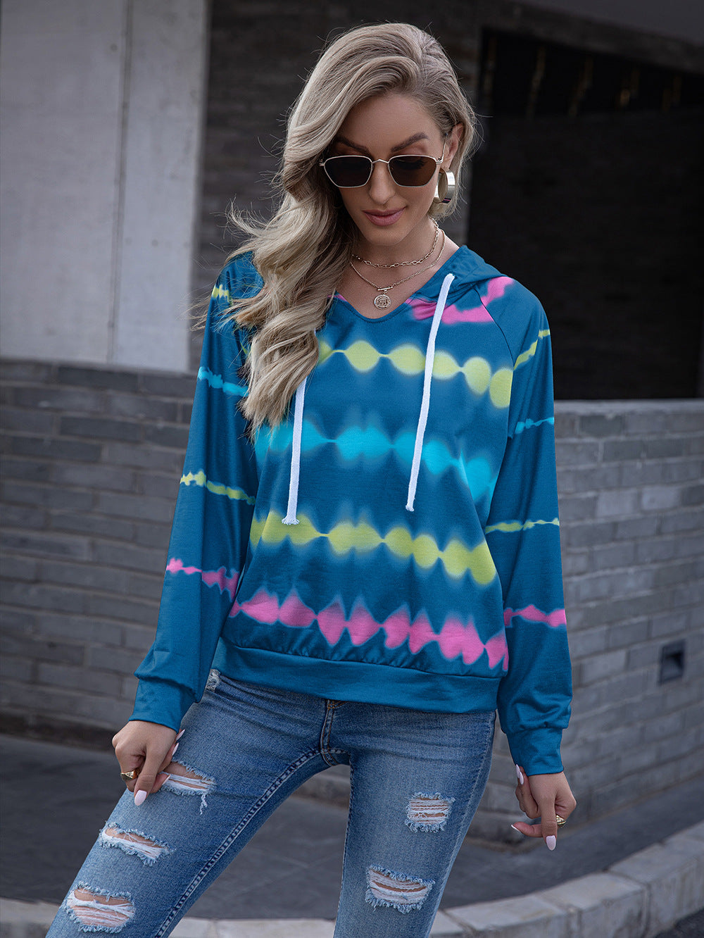 Tie Dye Raglan Sleeve Hoodie Print on any thing USA/STOD clothes