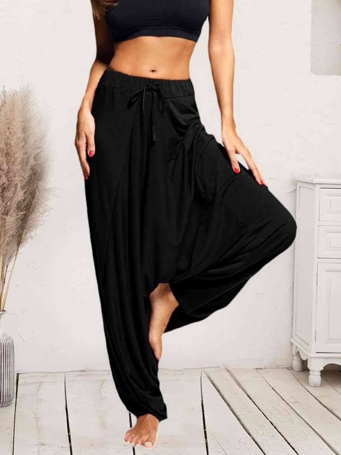 Tied Mid Waist Long Harem Pants Print on any thing USA/STOD clothes