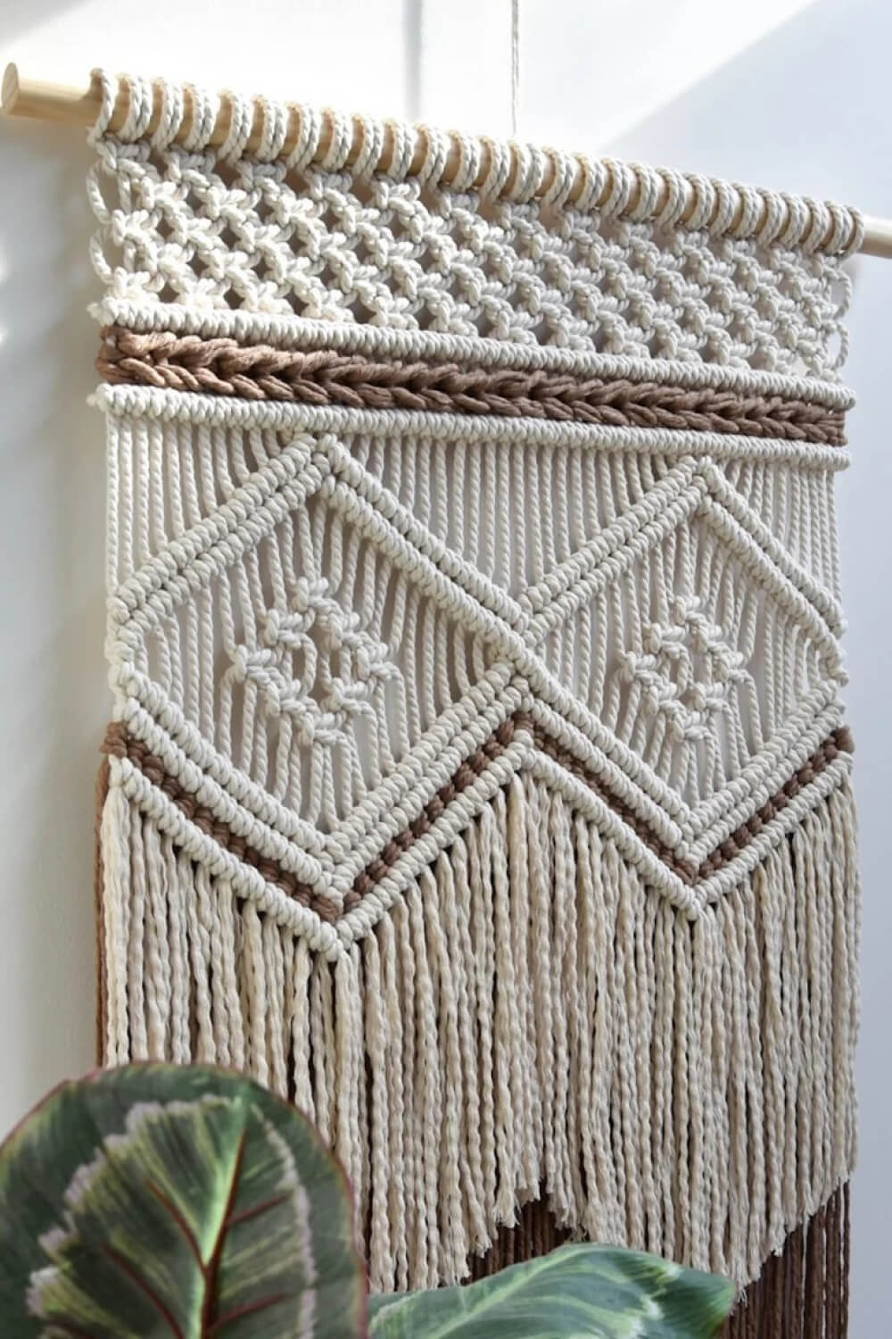 Two-Tone Handmade Macrame Wall Hanging Print on any thing USA/STOD clothes