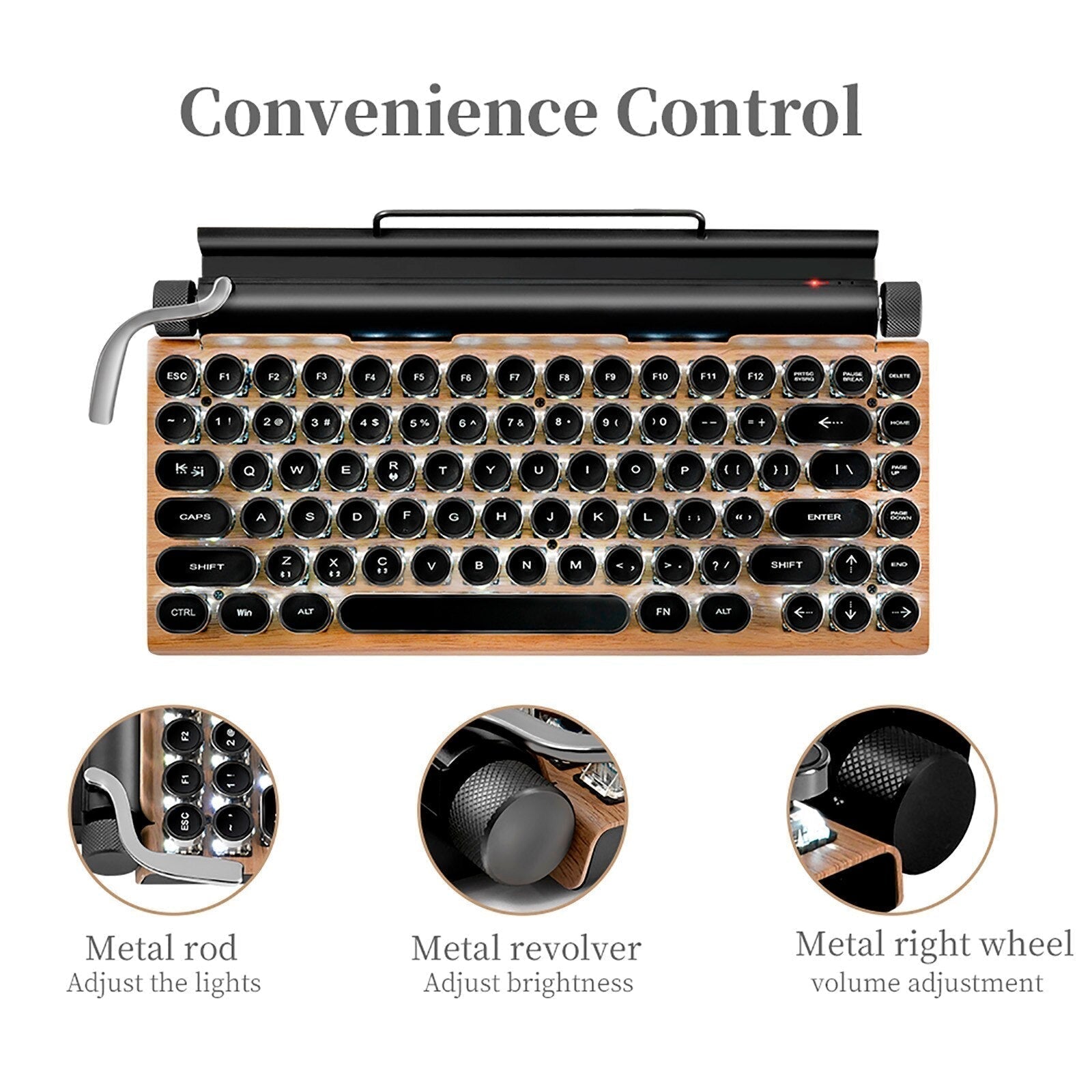 Typewriter Keyboard Wireless Bluetooth Mechanical Print on any thing USA/STOD clothes