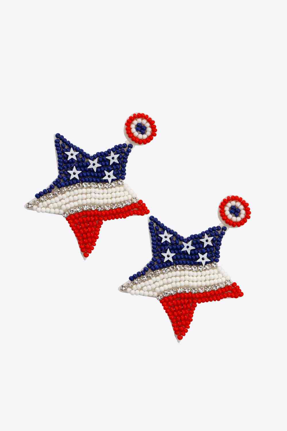 US Flag Beaded Star Earrings Print on any thing USA/STOD clothes
