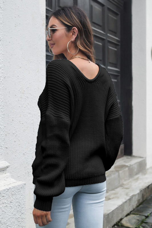 V-Neck Drop Shoulder Sweater Print on any thing USA/STOD clothes