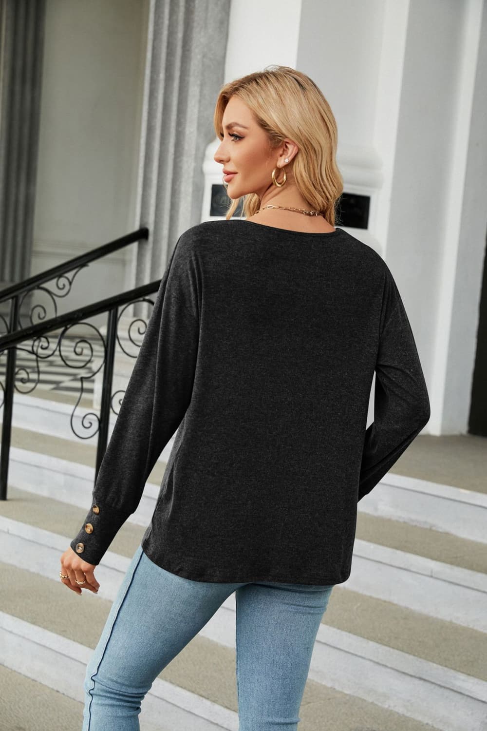 V-Neck Long Sleeve T-Shirt Print on any thing USA/STOD clothes