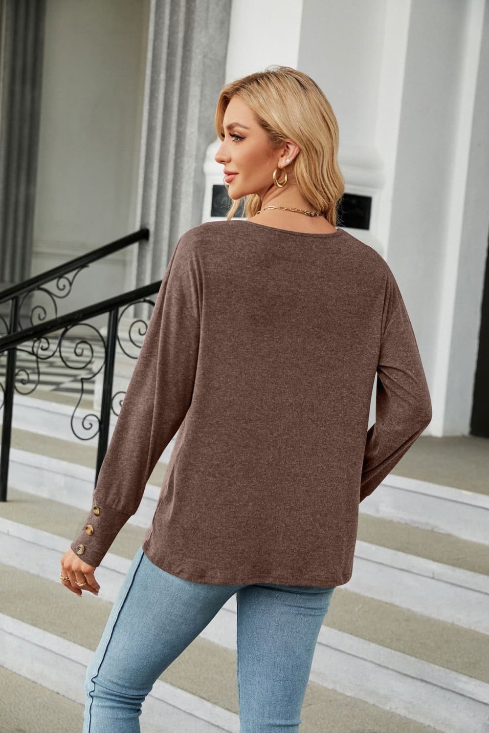 V-Neck Long Sleeve T-Shirt Print on any thing USA/STOD clothes