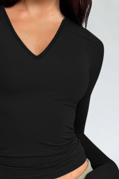 V-Neck Long Sleeve T-Shirt Print on any thing USA/STOD clothes