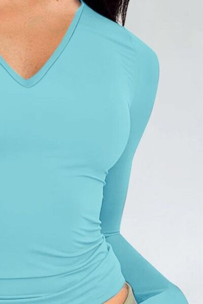 V-Neck Long Sleeve T-Shirt Print on any thing USA/STOD clothes