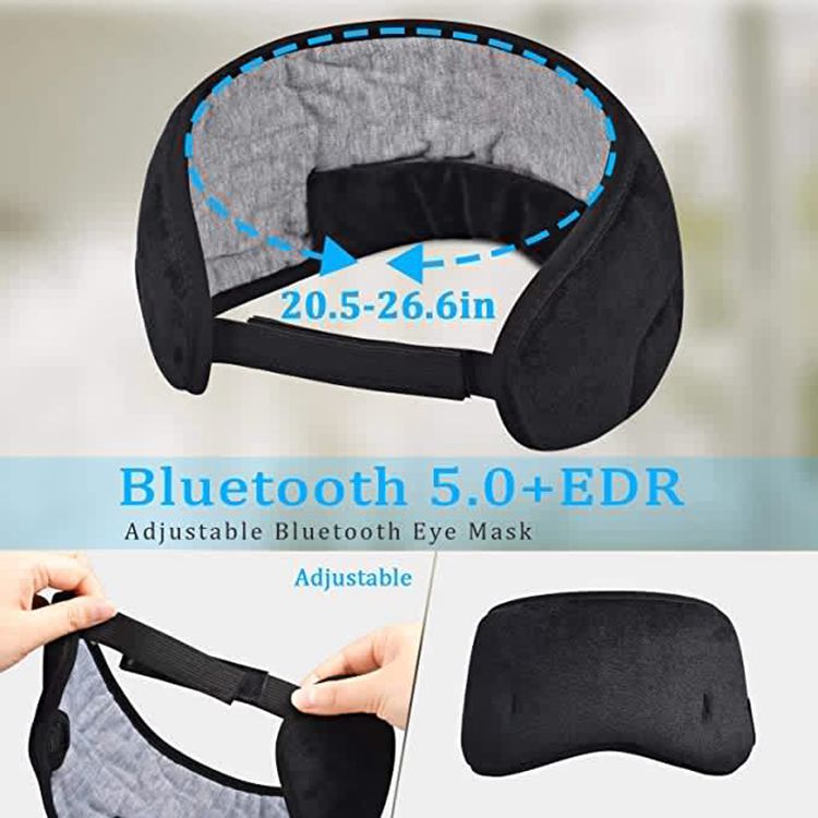 Washable Sleeping Headphone Eye Mask Wireless Bluetooth 5.0 Earphone Sleep Soft eye mask Handsfree Stereo Headset with Mic Print on any thing USA/STOD clothes
