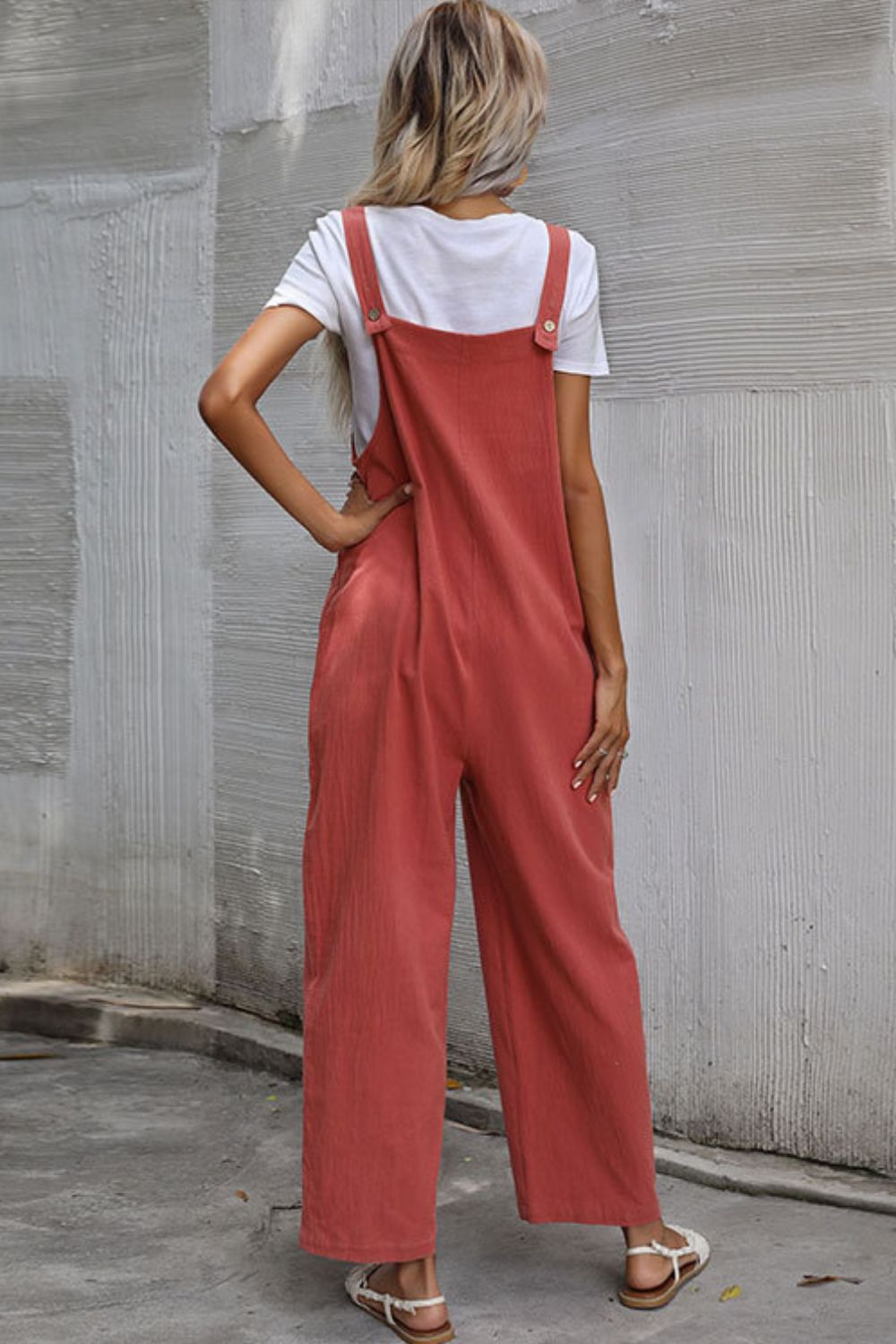 Wide Leg Overalls with Front Pockets Print on any thing USA/STOD clothes
