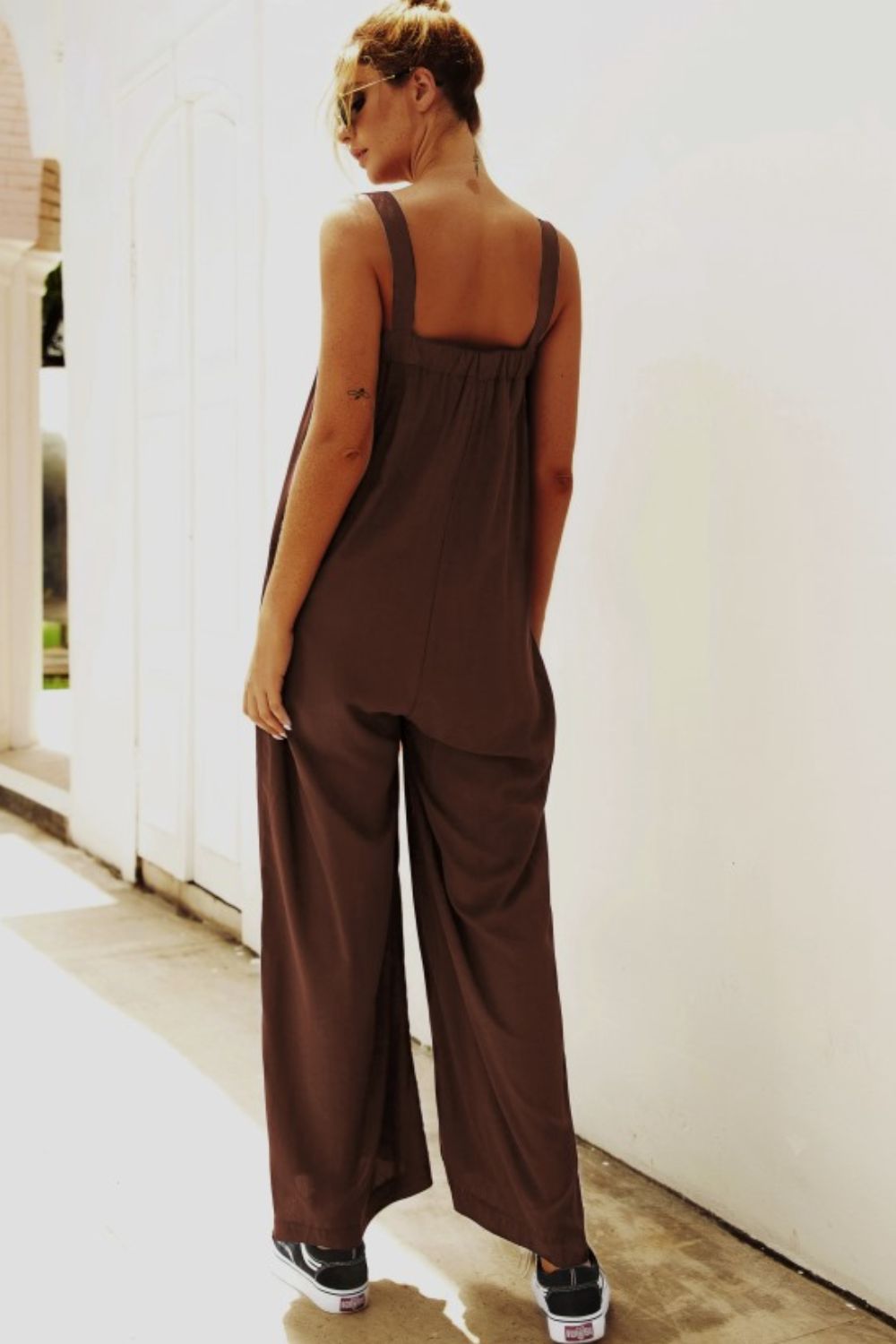 Wide Strap Wide Leg Jumpsuit Print on any thing USA/STOD clothes